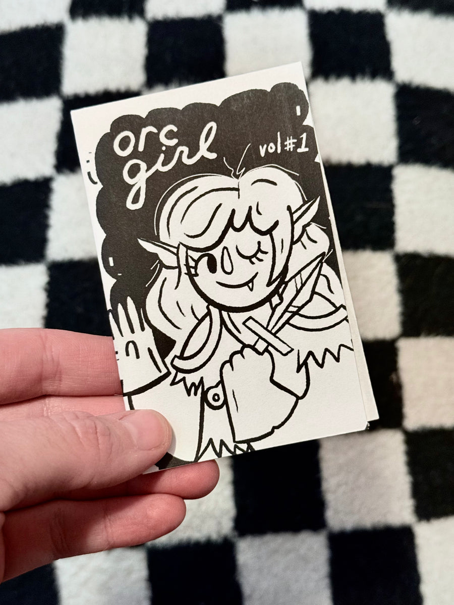 Orc Girl 6 page mini zine, 3x2 nches – Drawings By Nicole