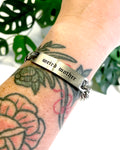Weird Mother Silver Plated ID bracelet 8 inches