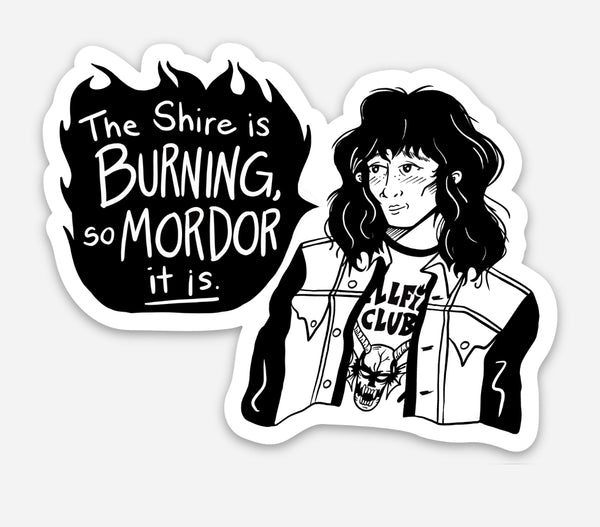 The Shire is Burning / Eddie vinyl sticker, 2.5" x 3"