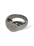 Weird Mother Stainless Steel or Gold Plated Heart Signet ring Sizes 5-12.