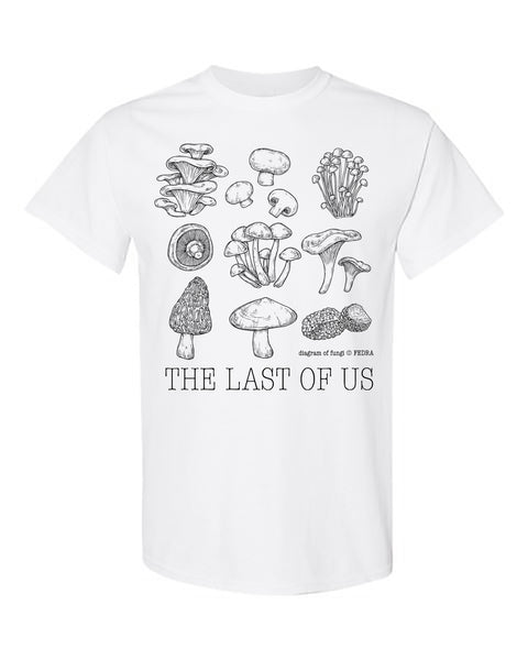 White or Mustard The Last of Us Mushroom Mushroom Stamp FEDRA shirt, softstyle white unisex shirt