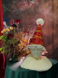 Handmade Clown and Princess Hat, velvet and trim - not perfect