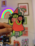 Angry Princess sticker, xl size 4x3 inches die cut