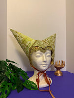 Handmade Clown and Princess Hat, velvet and trim - not perfect