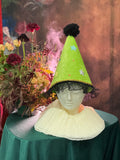 Handmade Clown and Princess Hat, velvet and trim - not perfect