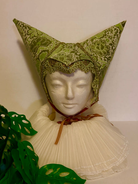 Handmade Clown and Princess Hat, velvet and trim - not perfect