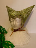 Handmade Clown and Princess Hat, velvet and trim - not perfect