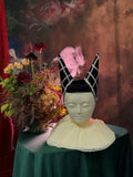 Handmade Clown and Princess Hat, velvet and trim - not perfect
