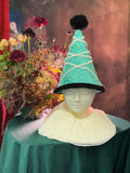 Handmade Clown and Princess Hat, velvet and trim - not perfect