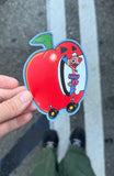 Worm in a Pumpkin Car sticker large sticker 3x4 inches Halloween inspired Apple car