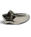 Whimsical and Mean Star shaped signet stainless steel ring or gold plated