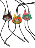 Presale Clown Bolo Tie, hand drawn clown princess hard enamel and pu rope
