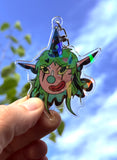 Clown with Pointed Hat broken rainbow glass effect keychain, 3 inches