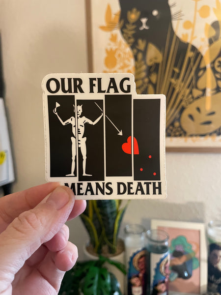 Our Flag Means Death Square Vinyl Sticker, 3x3 inches