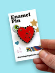 Heart Enamel Pin, 1.25 inches