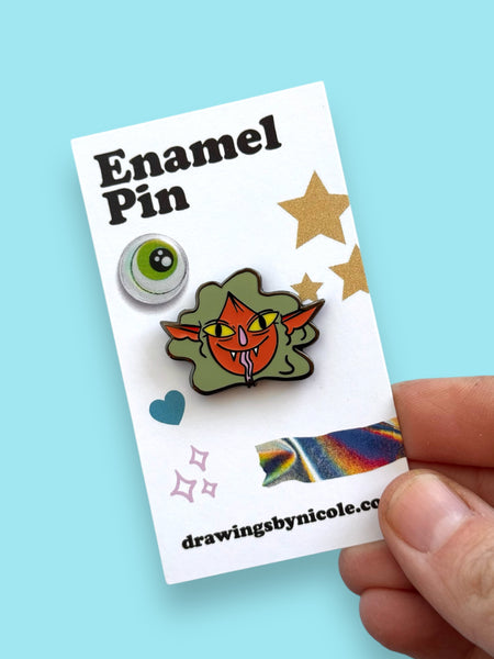 Orc Girl Enamel Pin, 1.25 inches