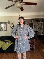 Levi Navy Checkered pan collar dress size 1xl