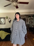 Levi Navy Checkered pan collar dress size 1xl