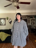 Levi Navy Checkered pan collar dress size 1xl