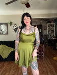 Popilush xl green dress with built in bra and shorts new with tags