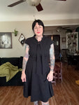 Retro style black dress with neck bow, size xl
