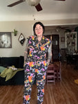 Nooworks Smiley Rainbow Pride jumpsuit xl stretch cotton Ash and Chess  (retail $211)