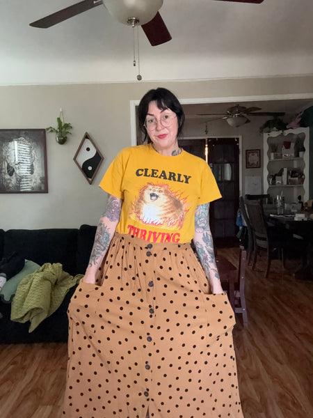 ASOS tan and black polka dot skirt US size 14 / xl used