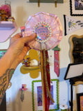 Pink Certified Clown Ribbon Badge, handmade with bows