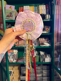 Pink Certified Clown Ribbon Badge, handmade with bows