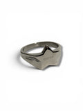 Queer Star shaped signet stainless steel ring or gold plated