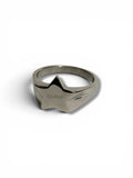 Queer Star shaped signet stainless steel ring or gold plated