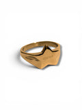 Queer Star shaped signet stainless steel ring or gold plated