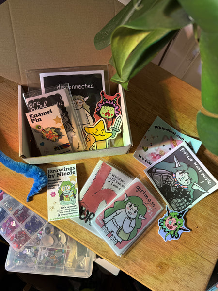 Drawings by Nicole Small Box Zines and Stickers