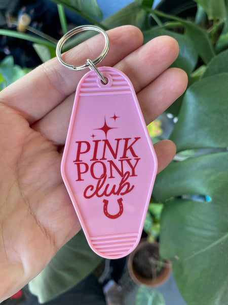 Pink Pony Club silk screen pink Motel Keychain