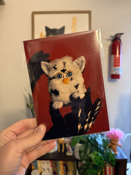 Furby and Gloves, luster archival print, 5x7 inches, open edition.