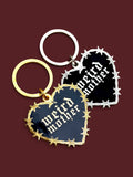 Barbed Wire Weird Mother metal hard enamel keychain, 2 inches large