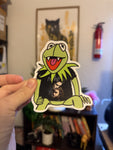XL Vampire Frog vinyl sticker, 4 inches