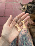 Tooth and Bones Keychains - Lacey’s Corner (bonus cat hair!)