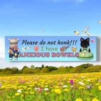 Please Do Not Honk! Calico Critters IBS Bumper sticker. 11 x 3 inches in matte.