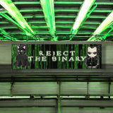 Reject the Binary / The Matrix Sticker, XL Bumper sticker. 11 x 3 inches in high gloss.