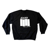 Limited Joann black soft fleece crewneck sweater, unisex