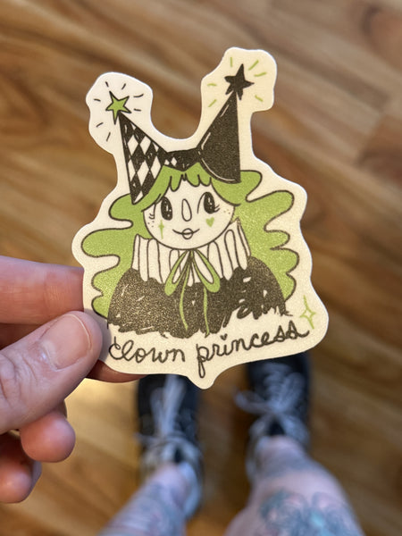 Clown Princess 3x3 inch sticker