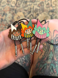Clown Bolo Tie XL size, hand drawn clown princess hard enamel and pu rope