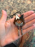 Clown Bolo Tie XL size, hand drawn clown princess hard enamel and pu rope