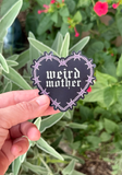 Weird Mother Barbed Wire heart sticker, 3x3 inch