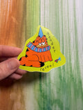 Gender Reveal Clown sticker retro orange cat (okay it’s Garfield inspired) 2x3 inch vinyl sticker stationary / gift