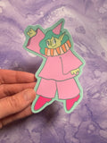 Pastel Clown girl 4x2 inches vinyl sticker stationary / gift
