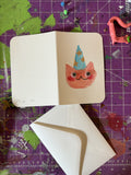 Wizard Cat Card, Hand Painted 4x6 inch Watercolor gift card for Valentine's Day or Birthday