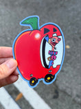 Worm in a Pumpkin Car sticker large sticker 3x4 inches Halloween inspired Apple car