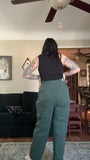 Lucy and Yak Dark Green Trousers fitted waist,  36 inches R length
